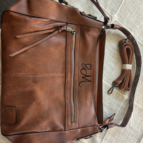 Brown stethoscope purse for nurse or medical professional. Initial M - Picture 3 of 5